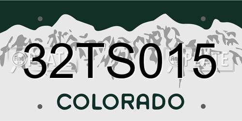32TS015 Colorado License Plate
