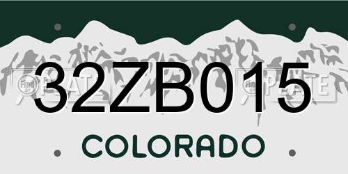 32ZB015 Colorado License Plate