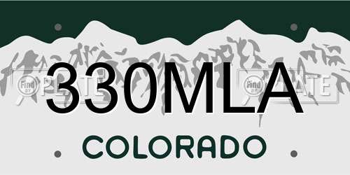 330MLA Colorado License Plate