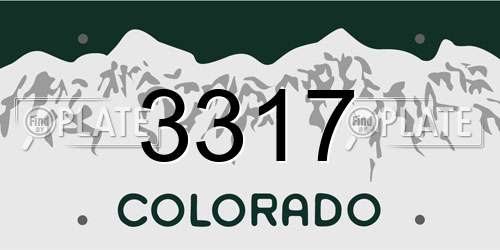 3317 Colorado License Plate