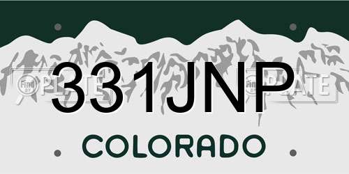 331JNP Colorado License Plate