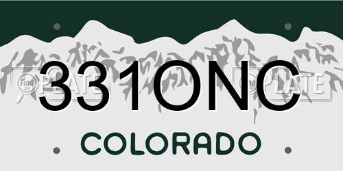 331ONC Colorado License Plate