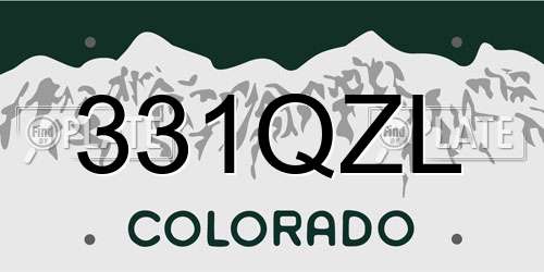 331QZL Colorado License Plate