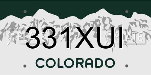 331XUI Colorado License Plate