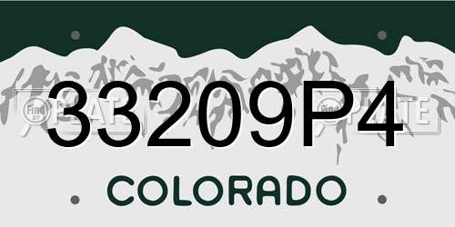 33209P4 Colorado License Plate
