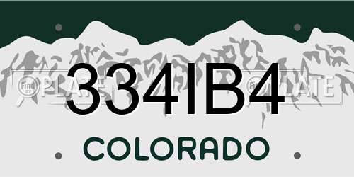 334IB4 Colorado License Plate