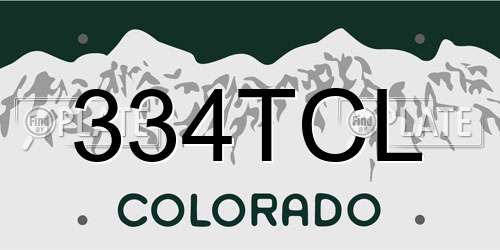 334TCL Colorado License Plate