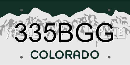 335BGG Colorado License Plate