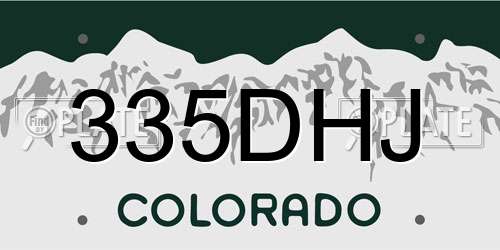 335DHJ Colorado License Plate