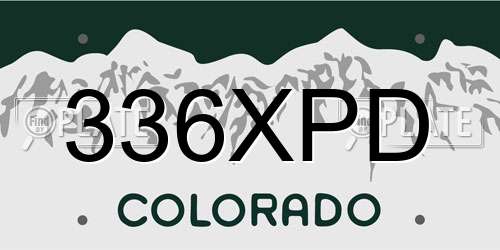 336XPD Colorado License Plate
