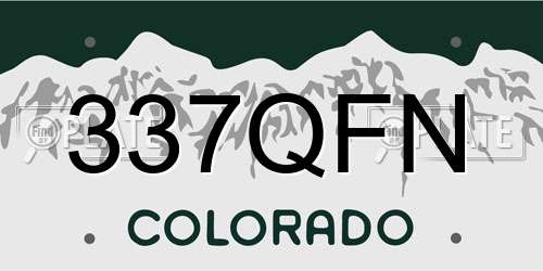 337QFN Colorado License Plate