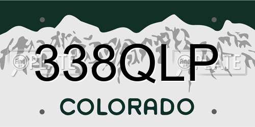 338QLP Colorado License Plate