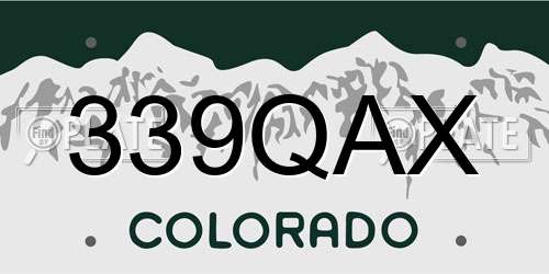 339QAX Colorado License Plate