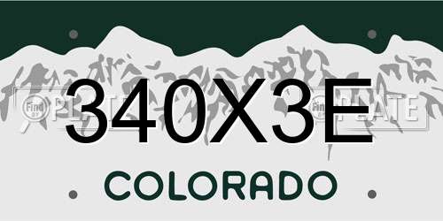 340X3E Colorado License Plate