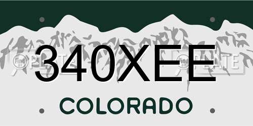 340XEE Colorado License Plate