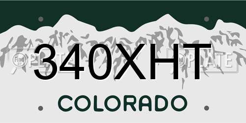 340XHT Colorado License Plate