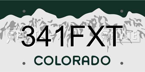 341FXT Colorado License Plate