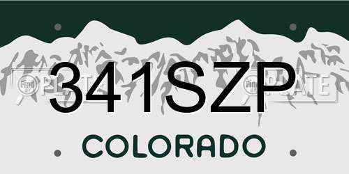 341SZP Colorado License Plate
