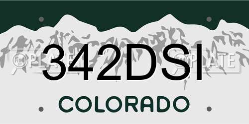 342DSI Colorado License Plate