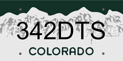 342DTS Colorado License Plate