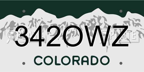 342OWZ Colorado License Plate