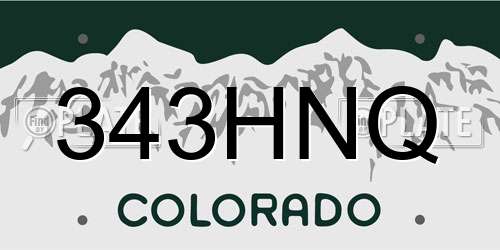 343HNQ Colorado License Plate
