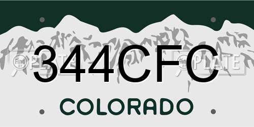 344CFC Colorado License Plate