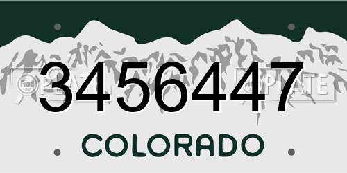 3456447 Colorado License Plate