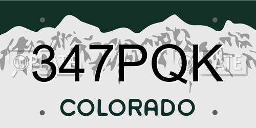 347PQK Colorado License Plate