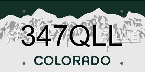347QLL Colorado License Plate