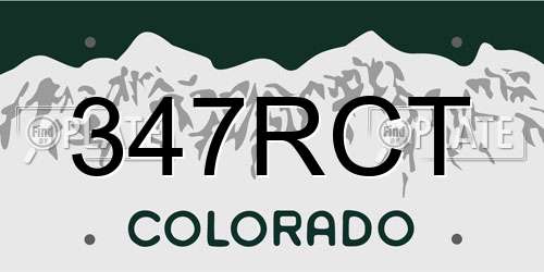 347RCT Colorado License Plate