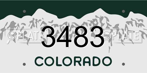 3483 Colorado License Plate