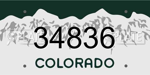 34836 Colorado License Plate