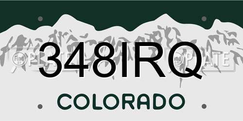348IRQ Colorado License Plate