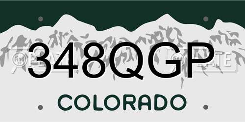 348QGP Colorado License Plate