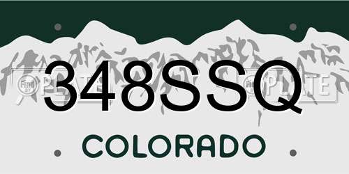 348SSQ Colorado License Plate