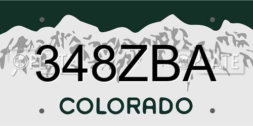348ZBA Colorado License Plate