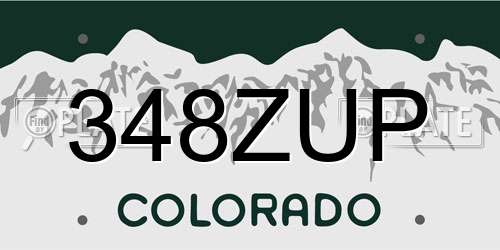 348ZUP Colorado License Plate