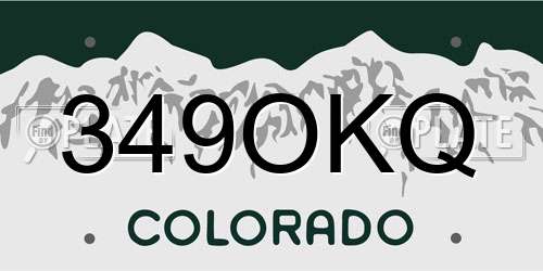 349OKQ Colorado License Plate