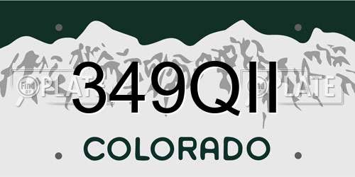 349QII Colorado License Plate