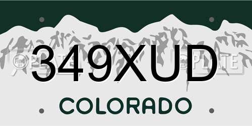 349XUD Colorado License Plate