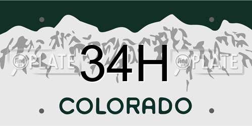 34H Colorado License Plate
