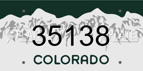 35138 Colorado License Plate