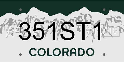 351ST1 Colorado License Plate