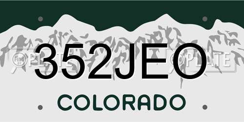 352JEO Colorado License Plate
