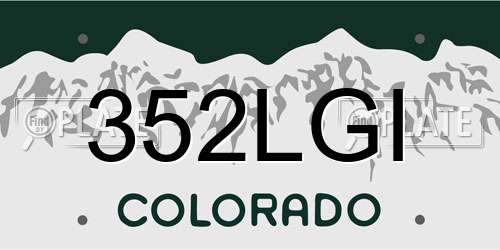 352LGI Colorado License Plate