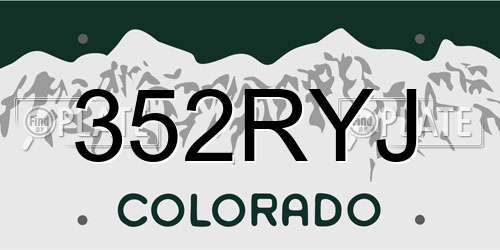 352RYJ Colorado License Plate