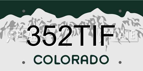 352TIF Colorado License Plate
