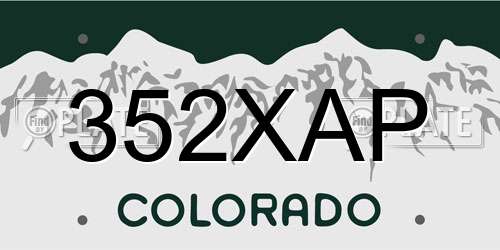352XAP Colorado License Plate