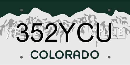 352YCU Colorado License Plate